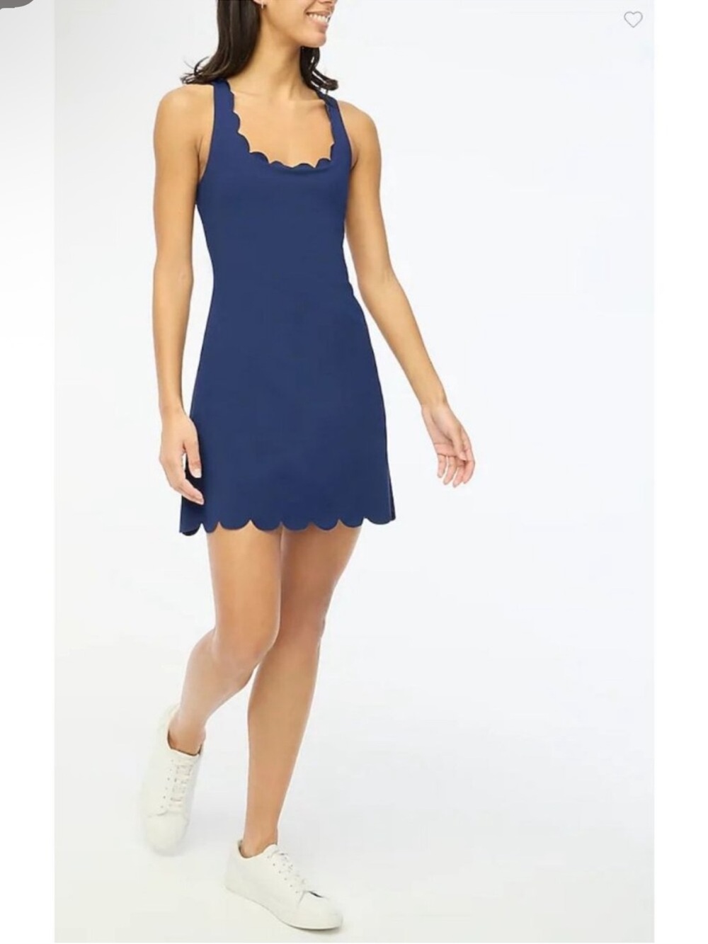 Nwot J.Crew Scalloped active mini dress Navy size Medium